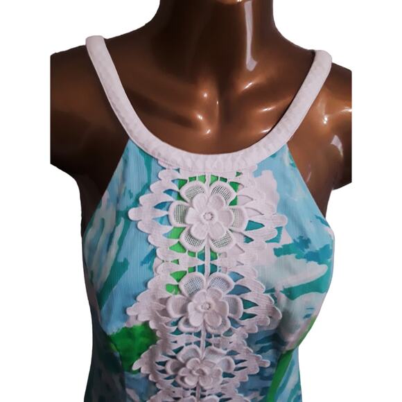 Lilly Pulitzer Sz 00 PEARL in First Impression Poolside Blue Dress Shift - Picture 2 of 7
